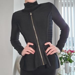 Herve Leger black zip Jaelynn jacket blazer XS